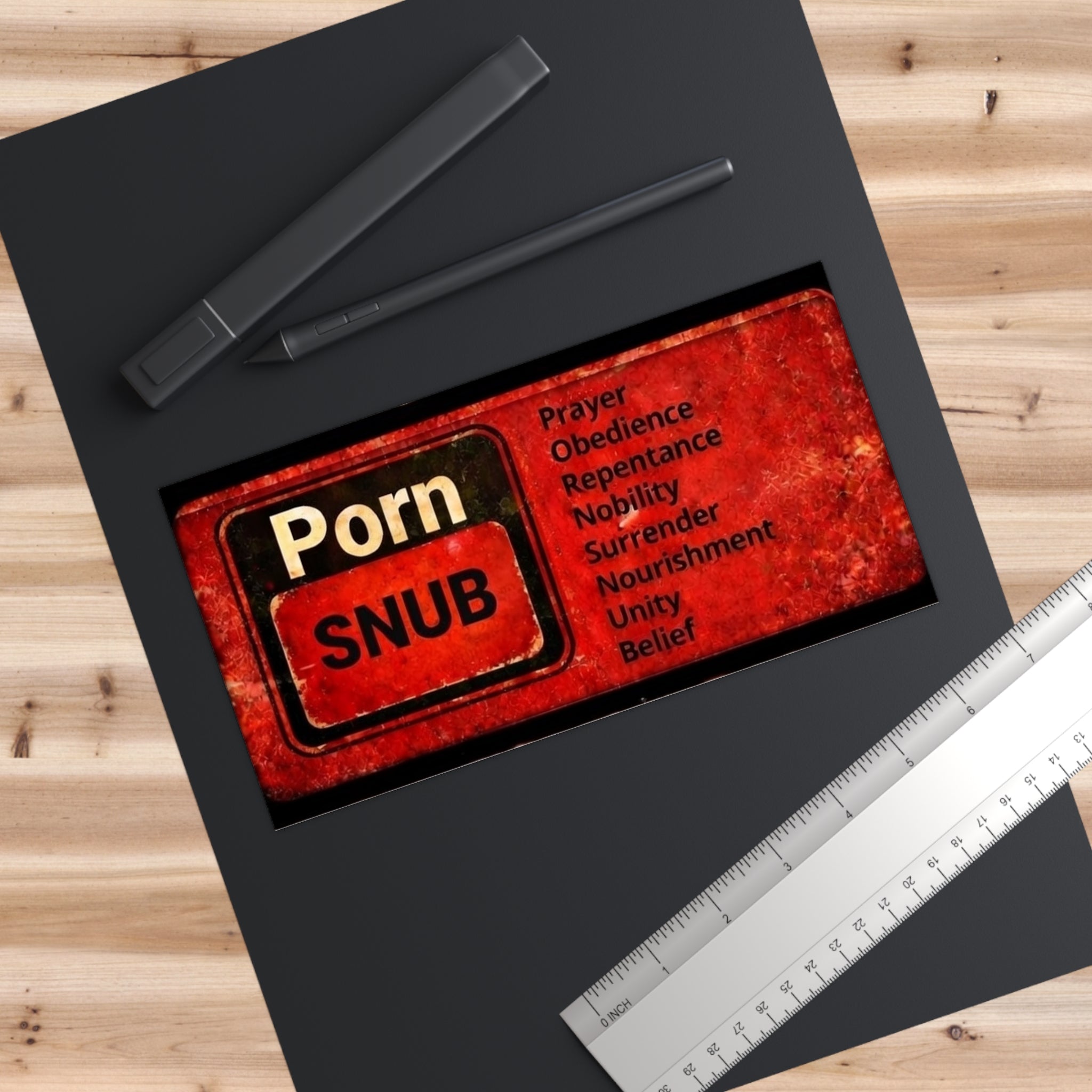 Bumper Sticker — “Porn Snub” Anti-Porn Awareness Sticker with Prayer/Repentance Text