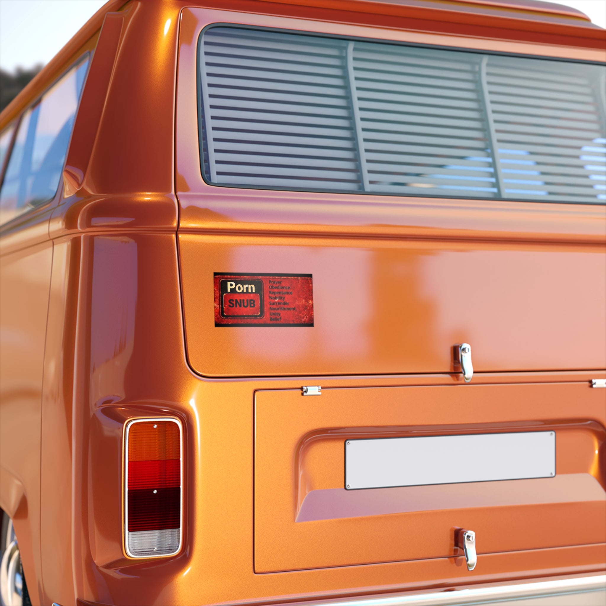 Bumper Sticker — “Porn Snub” Anti-Porn Awareness Sticker with Prayer/Repentance Text